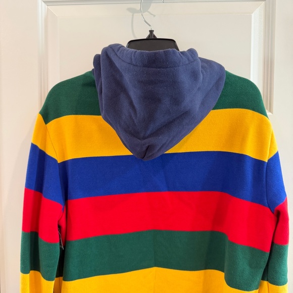Polo Ralph Lauren Men's Multicolor Bold Striped Cotton Fleece Lined Hoodie sz M - Picture 14 of 15